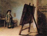 REMBRANDT Harmenszoon van Rijn The Artist in his Studio oil painting on canvas